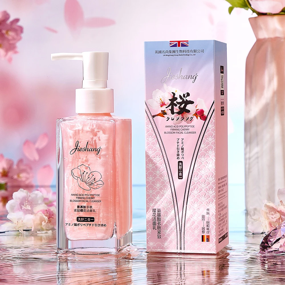 

Cherry Blossom Amino Acid Peptide Tightening Facial Cleanser Sakura Blackhead Pore Cleansing Oil Control Facial Makeup Remover