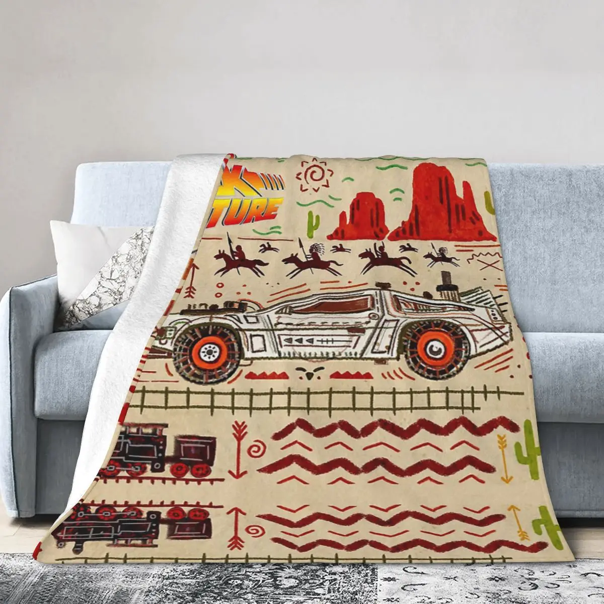 1885 Delorean Blanket Soft Warm Flannel Throw Blanket Plush for Bed Living room Picnic Travel Home Sofa