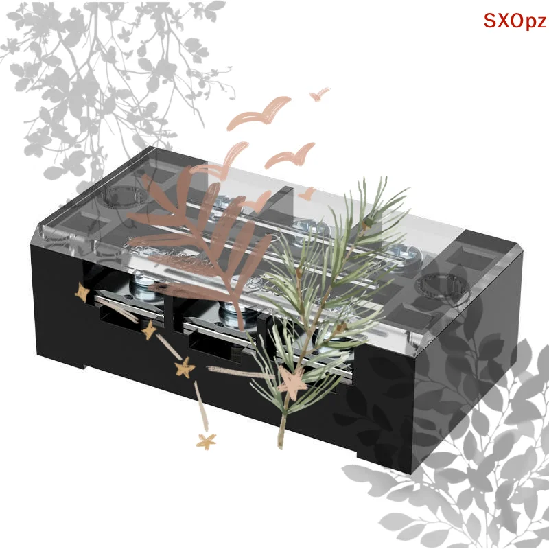 25A 600V Dual Row Barrier Screw Terminal Block Wire Connector TB Series 3 4 5 6 8 10 12 Positions Ways