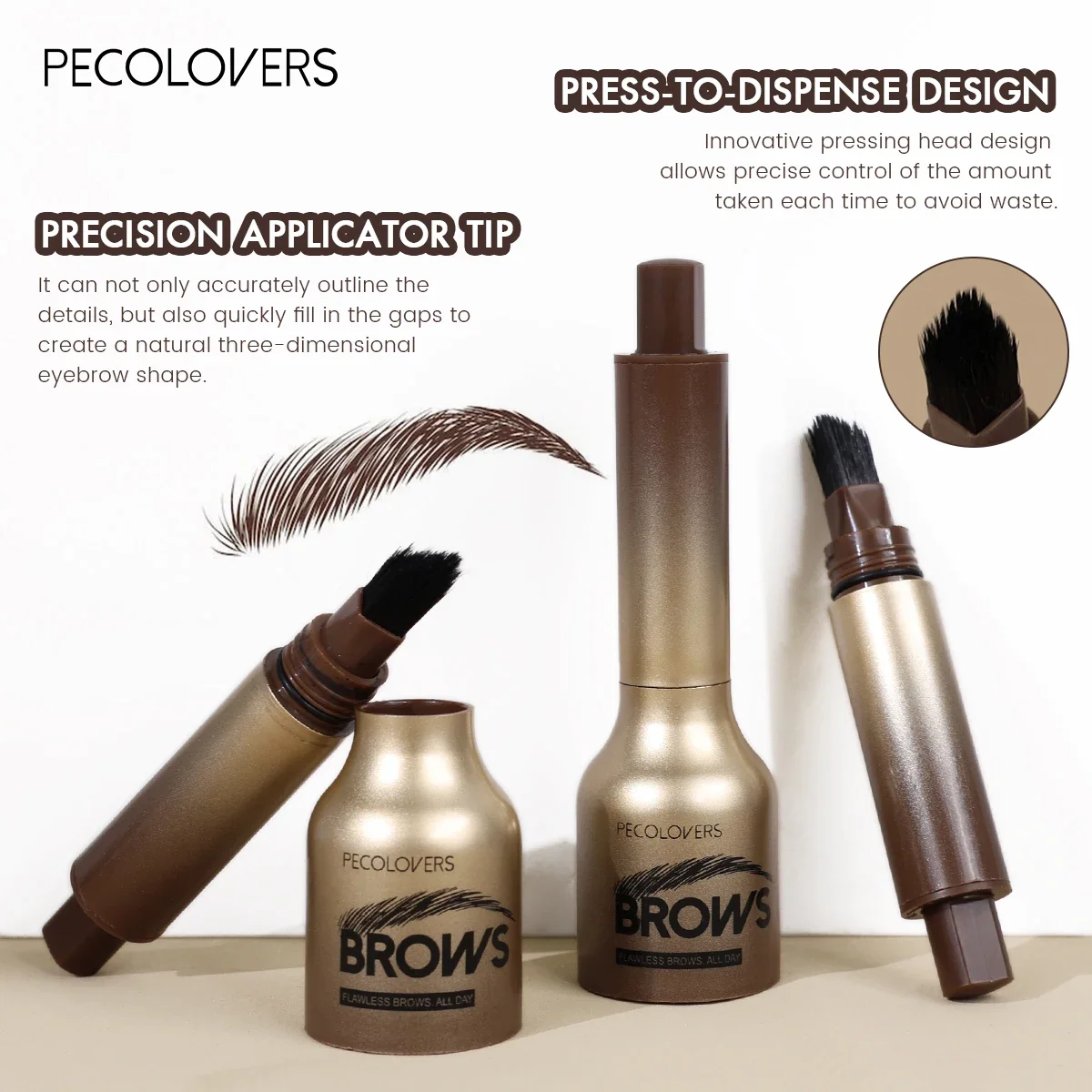 1pc 3D Wild Eyebrow Pencil Microblading Eyebrow Tint Pen Square Angled Brush Brow Dye Cream Anti-smudge Waterproof