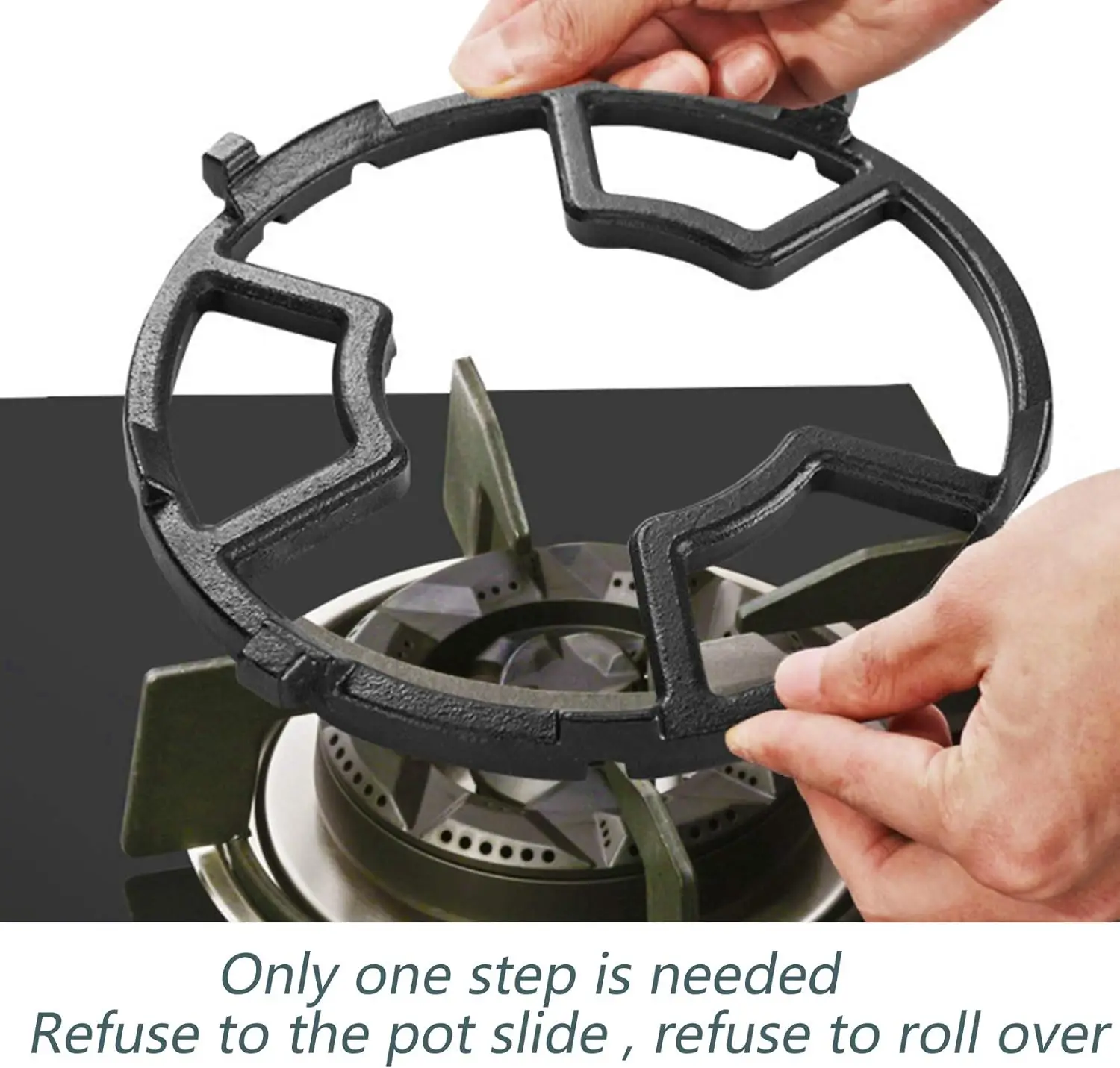 

Non Slip Cast Iron Wok Support Ring Burner Grate for Moka Pot Coffee Pot Small Saucepan Reducer Ring Holder Trivets Extender