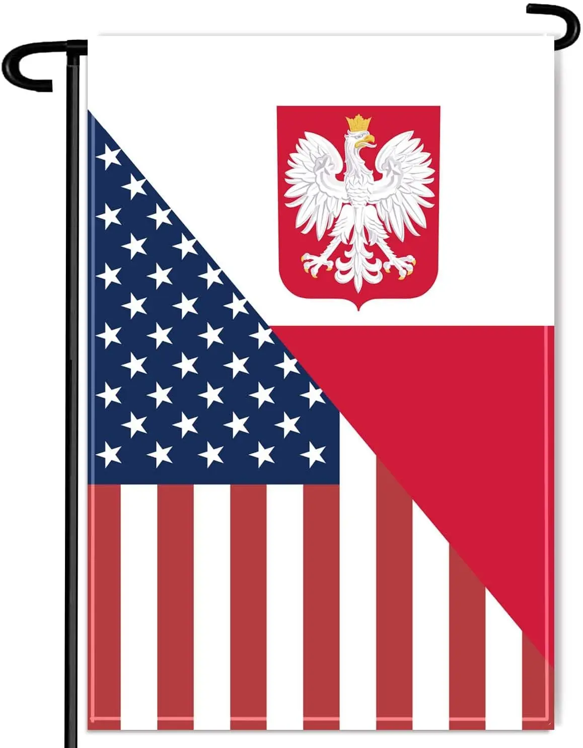 poland USA Friendship Garden Flag,18×12 inch Poles Decor,Heavy Duty Double Side Digital Printed 210D Polyester Banner For Ou WWL