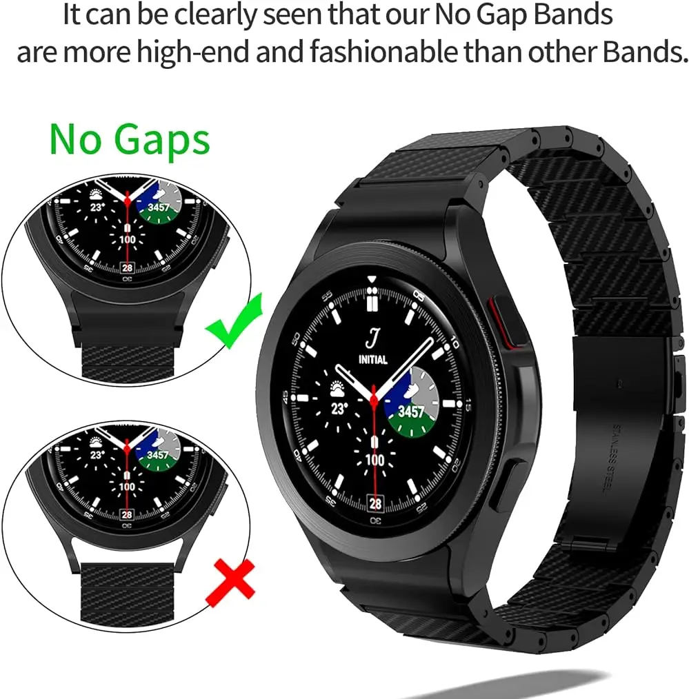 No Gaps Carbon Fiber Strap For Samsung Watch 6 5 4 44mm 40mm Bracelet Galaxy 6 4 Classic 43 47mm 42 46mm 5 Pro 45mm Correa Strap