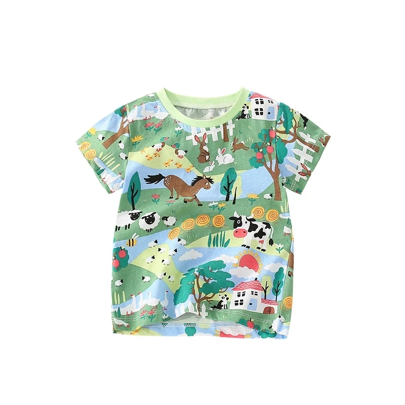 Little maven European and American Style Kids Clothes Summer Children Boys T-shirts Cartoon Animals Print Fashion Baby Boys Tees