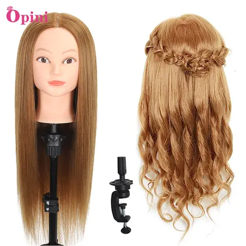 Mannequin Head 80% Real Hair Manikin Head Cosmetology Doll Head for Styling Mannequin Head Human Hair For Practice Braiding