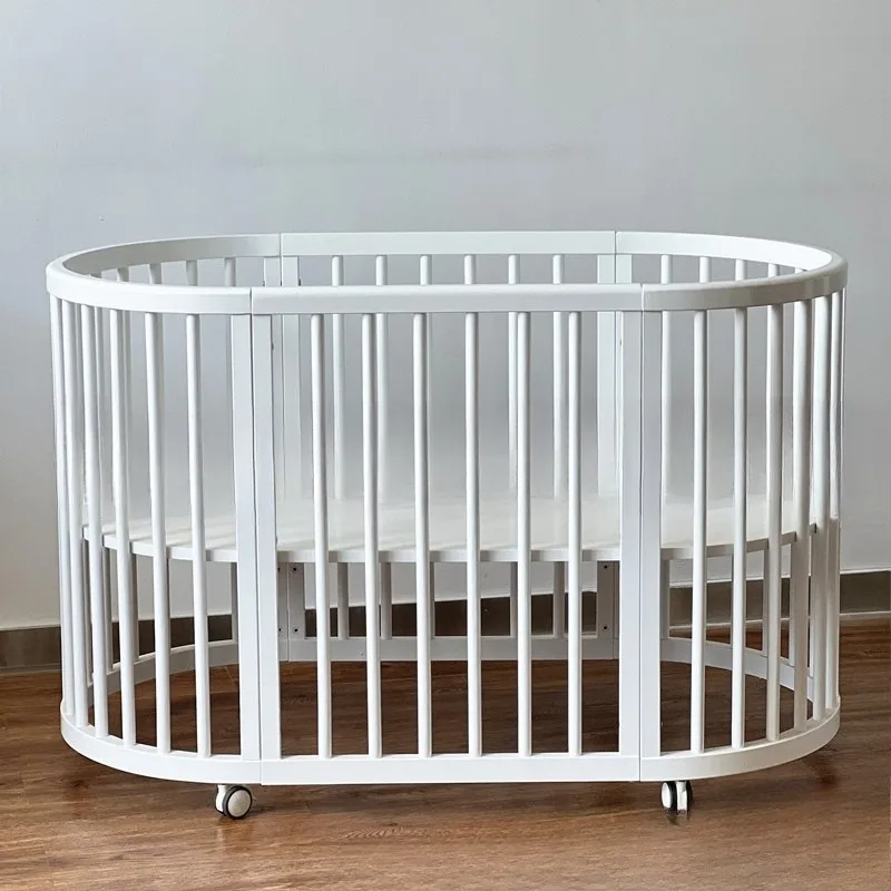 Crib, white pine can be extended, children's bed can be made, desk, sleeping board can be adjusted