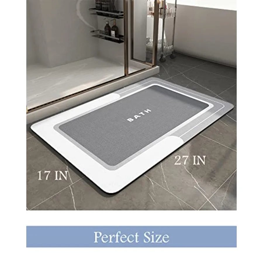 Bath Mat-Bathroom Mat Rug Non Slip Super Absorbent Stain Resistant Quick Dry Thin Bath Rug-Bath Mats for Bathroom Floor Bathtub