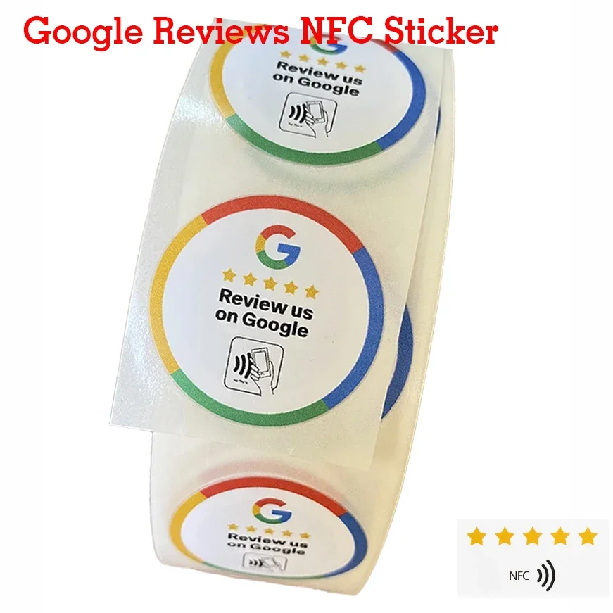 Imagem -05 - Google Review Nfc Sticker Aumente Seus Relatórios Google Tap para Criar Cartões Boost Material Pet Durável 10 Pcs 30 Pcs 100 Pcs