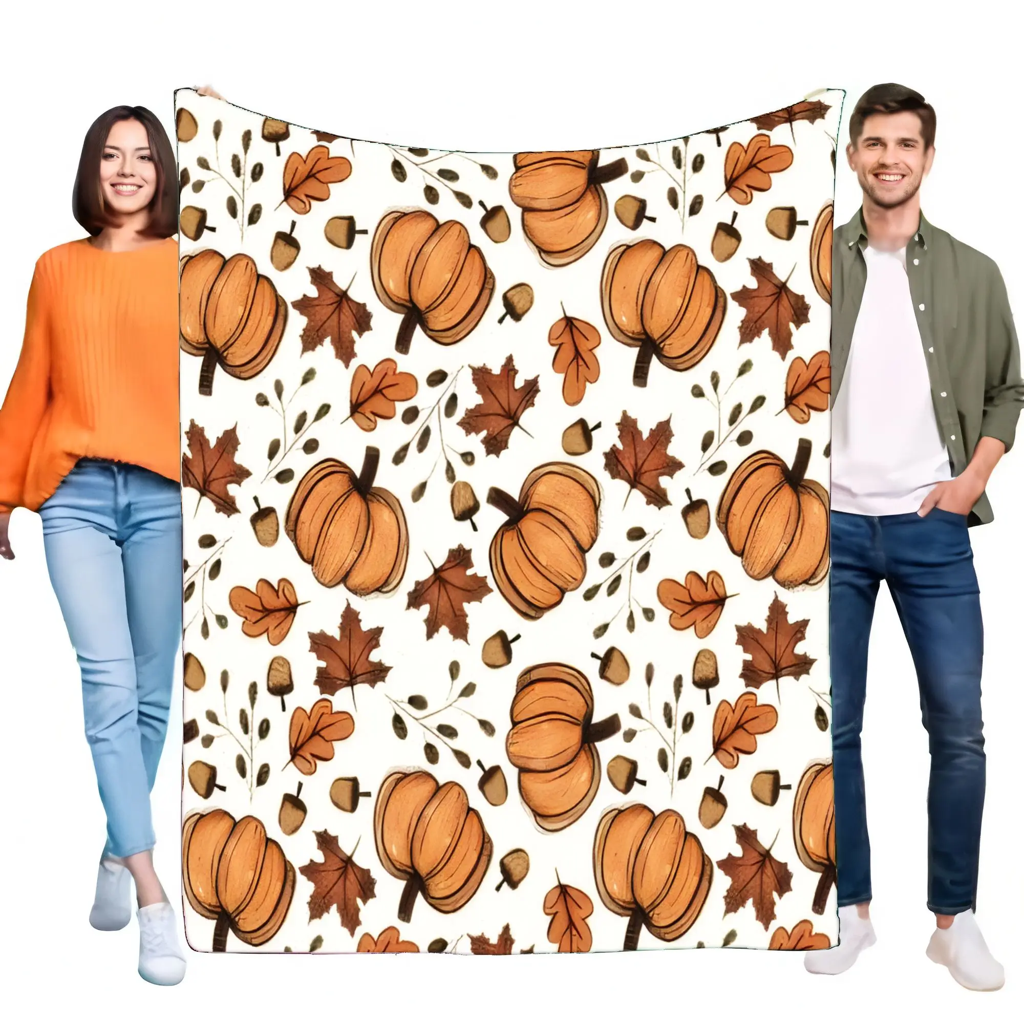 بطانية رمي اليقطين للخريف، غطاء أريكة مزخرف ناعم ومريح - مثالي لديكور الخريف، خفيف الوزن ودافئ، هدية مثالية من مقابل #1