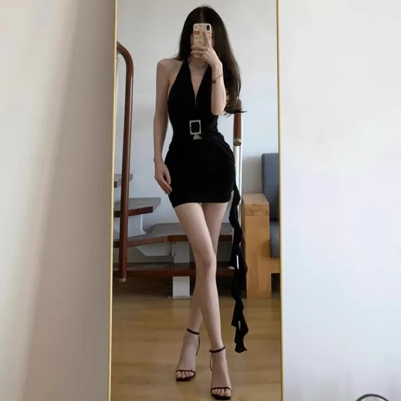 Dresses Sleeveless Womens Purple Spring Cotton Crew-Neck Adjustable Waistline Gathered A-Line Checked Age-Reducing Aesthetics OL