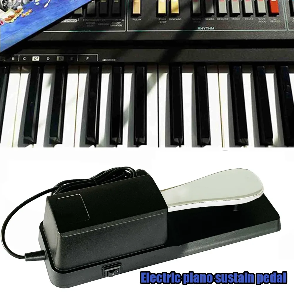 Pedal de sostenido para piano eléctrico, pedal de teclado avanzado con interruptor de polaridad para teclado MIDI, piano digital Yamaha Casio