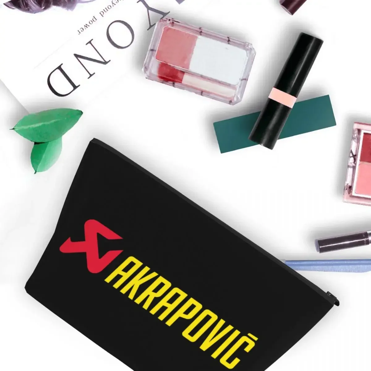 Akrapovics Logo AKS Motorcycle Exhaust Women Cosmetic Bags Travel Makeup Organizer Pouch Toiletry Storage Dopp Kit Case