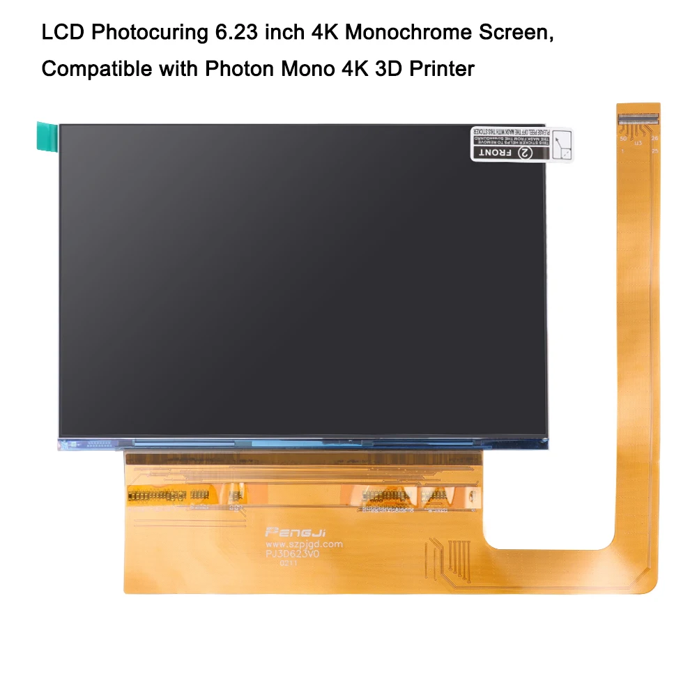 LCD Photocuring 6.23 inch 4K Monochrome Screen, Compatible with Photon Mono 4K 3D Printer