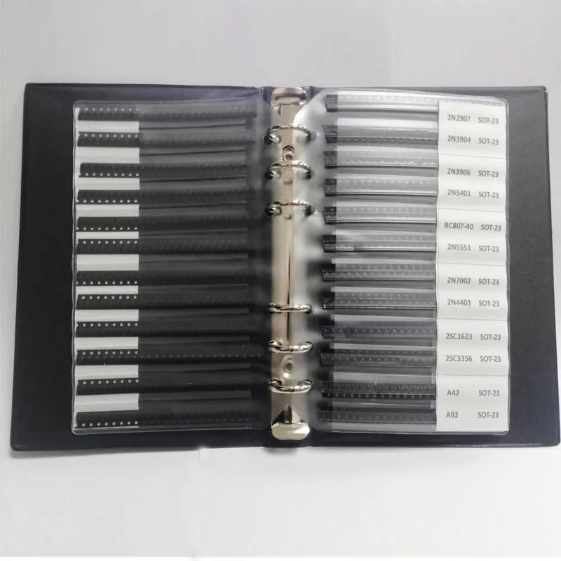 SOT-23 SMA 75 Values SOT89 SMD SMT NPN PNP SOD 4148 5551 2222 TL431 BC807 BC817 B772 Transistor And Diode Assortment Kit BOOK