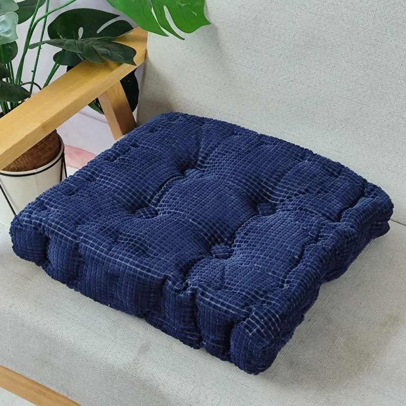 Blue Corn Grain Square Seat Cushion 38x38cm, Polyester Fiber Chair Pad for Office, Living Room, Bedroom, and Car Seats