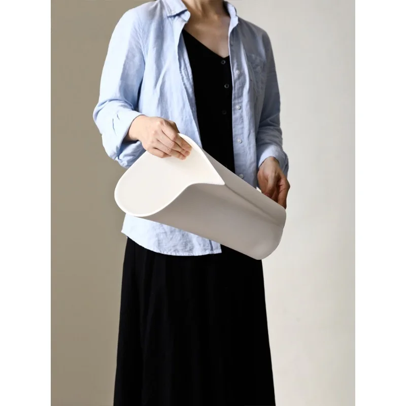 Minimalist wide-mouth large vase, high-end flower arrangement bucket, special-shaped decorative ornament office