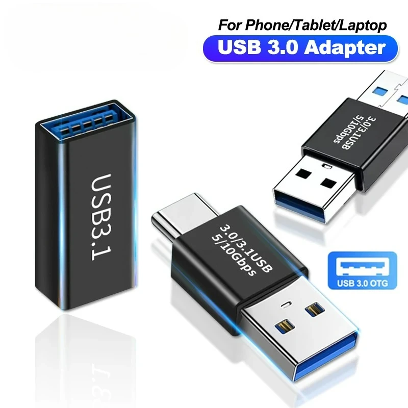 USB3.0 OTG Adapter 5Gbps Type A Female to Female Connector USB C to USB A Converter SSD HDD Cable Extender USB3.0 Extension Plug