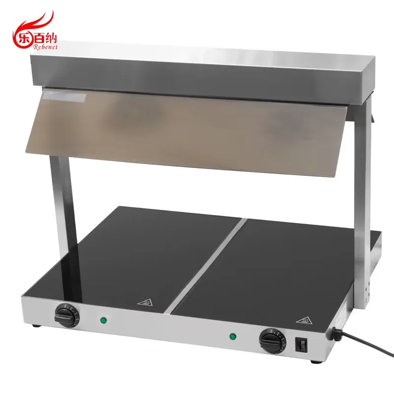 Commercial Electric Buffet Warmer TC-2F with Infrared Top Light Adjustable EGO Thermostat and Protective Cover for Food