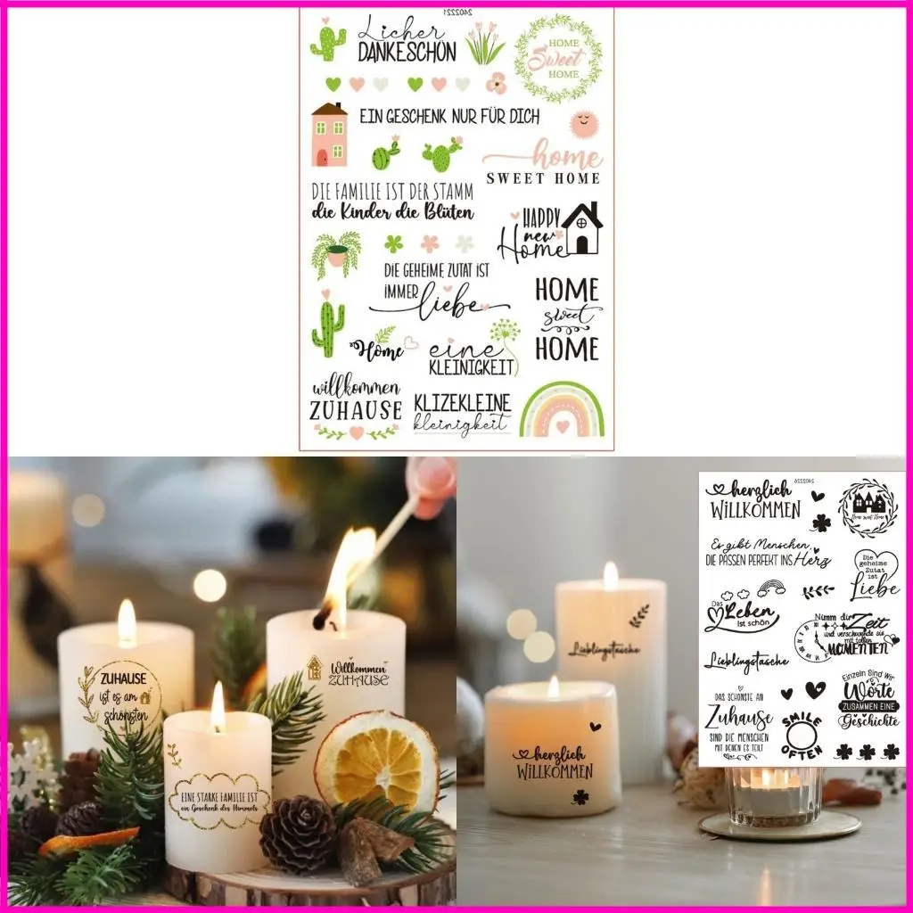 아트 크래프트 양초 유리 제품 목재 가구를위한 스티커 스티커