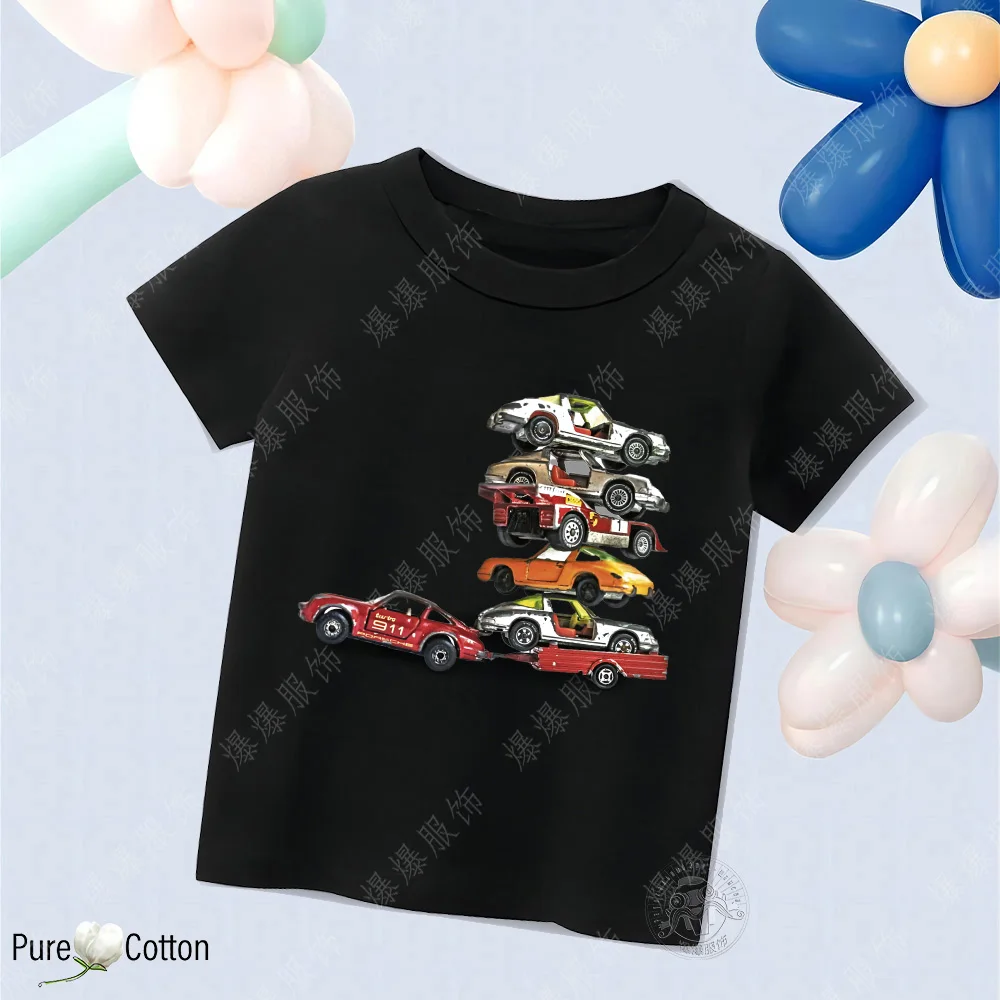 Kids 2-14 years old Cotton Cartoon Boy Printed Short Sleeve T-shirt Tops 2D Fun casual Comfort Clothing Kids T-shirt tops