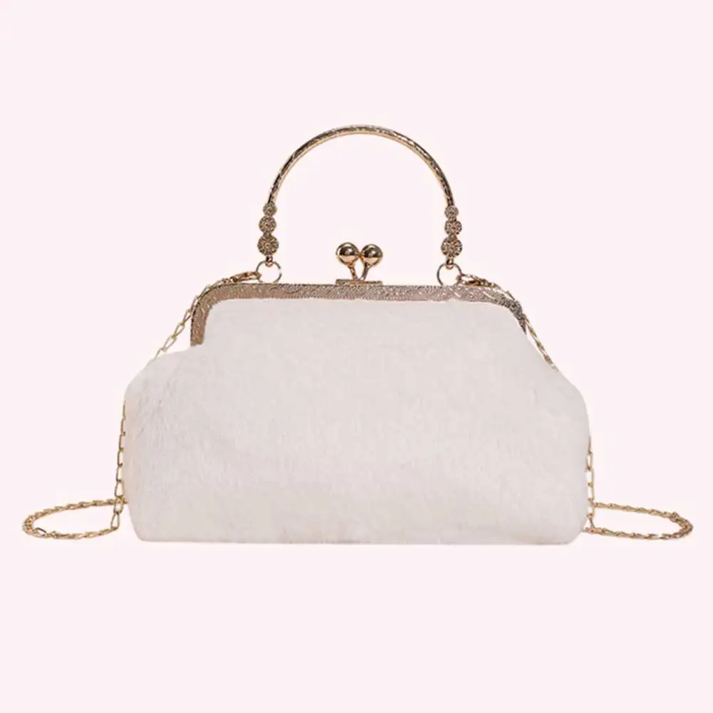 

Женская модная сумка через плечо, универсальная пушистая сумка-тоут, повседневная нечеткая сумка-тоут, мягкая однотонная женская вечерняя сумка