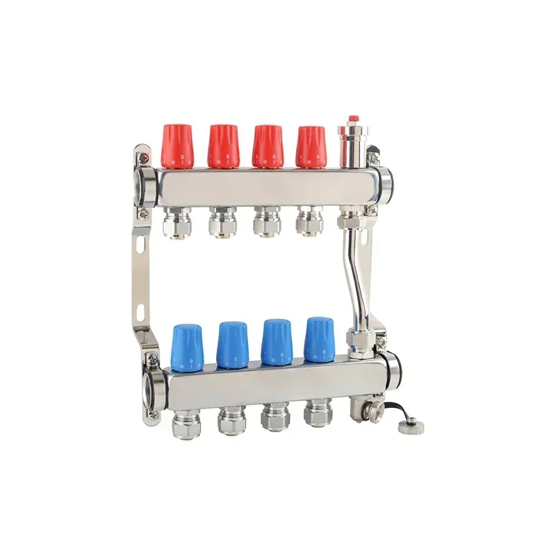 Heating stainless steel manifold kit with circulating radiation floor, including 3/4 