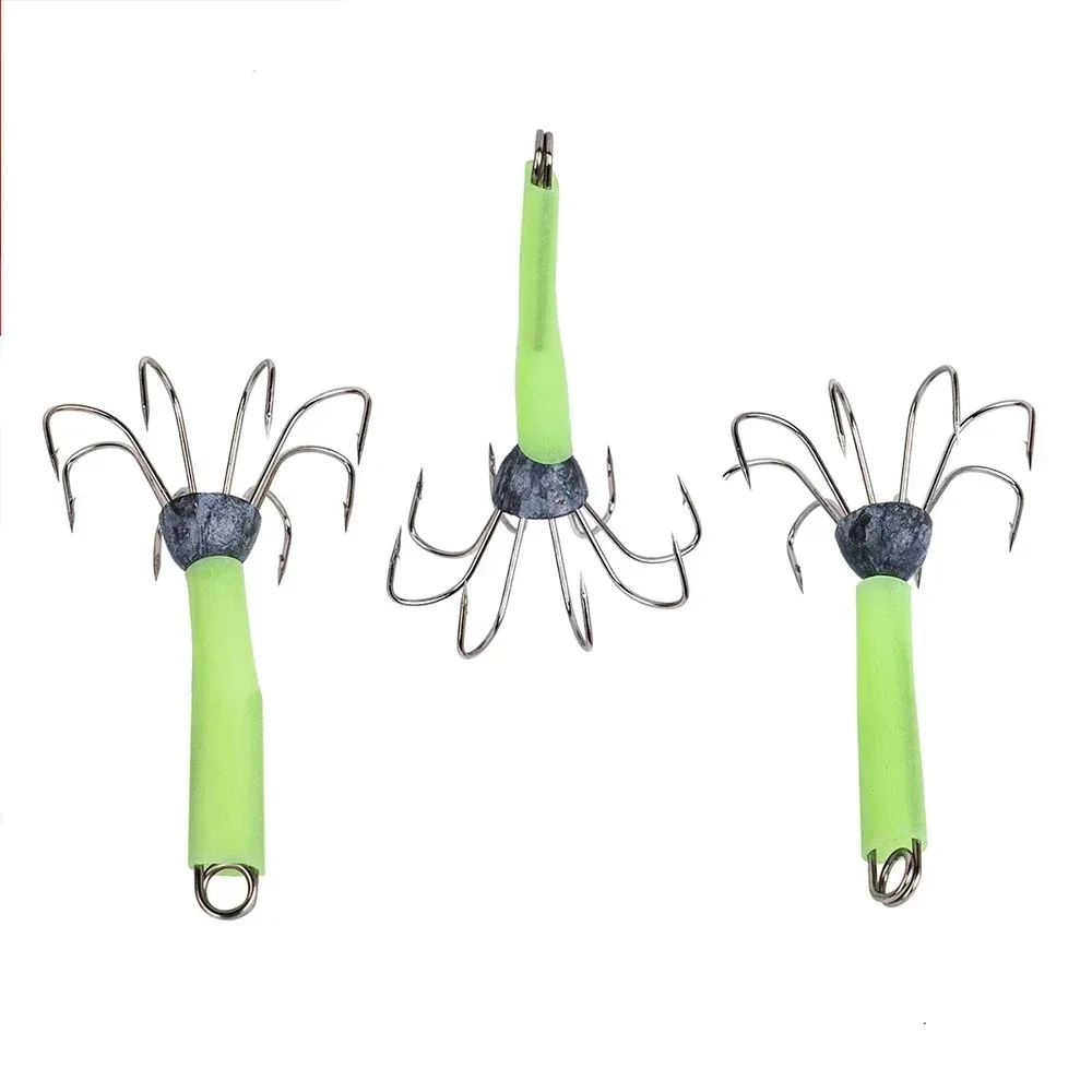 

8 Needle Stainless Steel Fish Hook Squid Barb Bait and Octopus Fishing Accessory