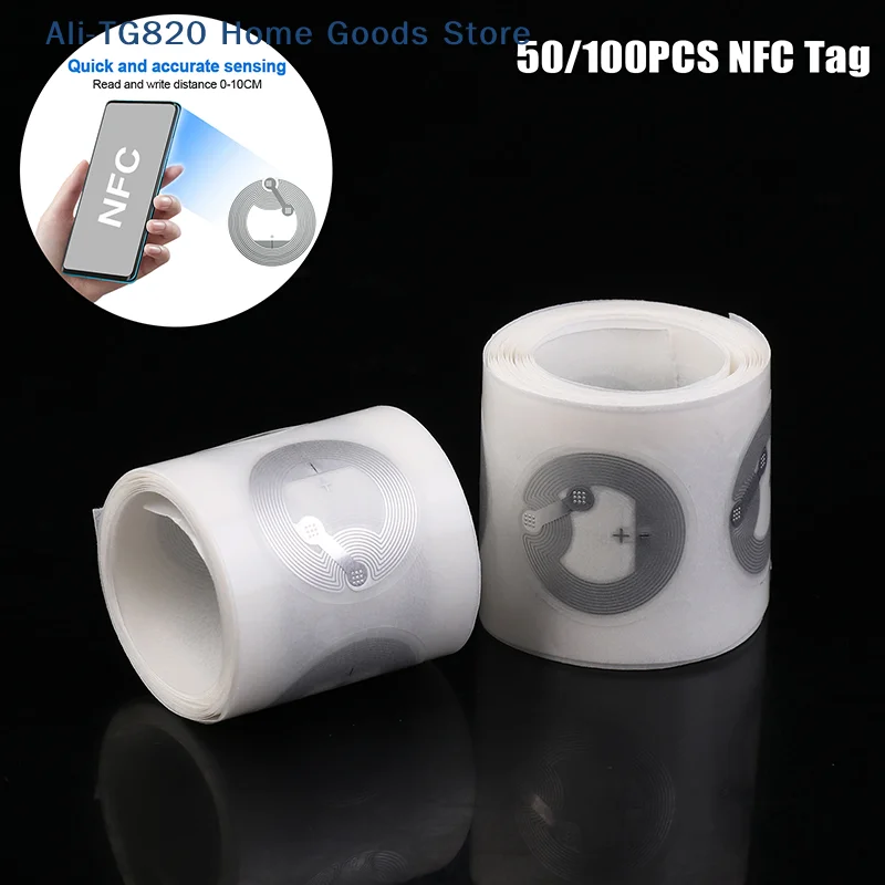 

[TG820]50/100Pcs NFC Tags Nfc215 Chip Label Stickers RFID Electronic Label Stickers For Access Control Smart Key Rewritable