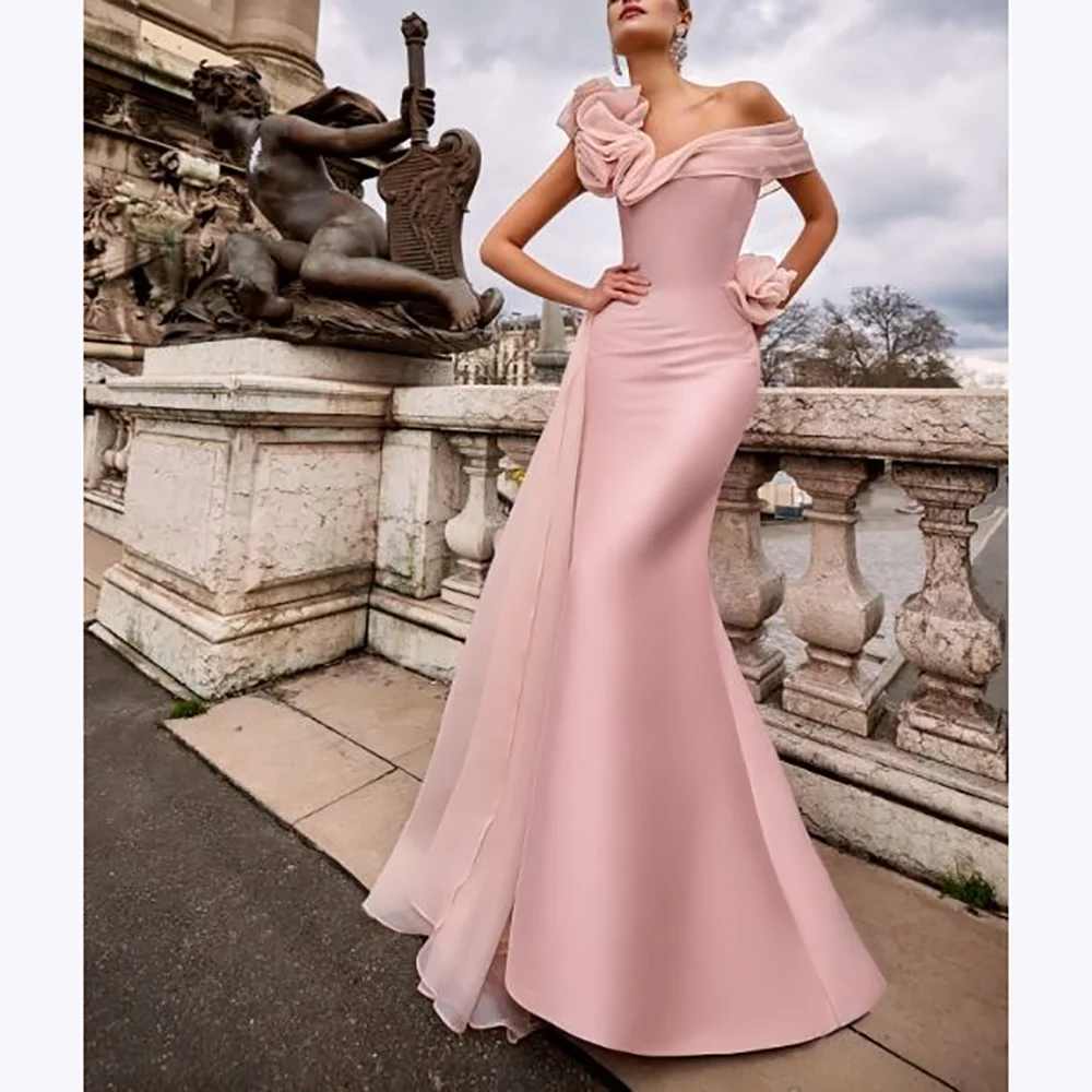 

Graceful Pink Prom Dresses Sweetheart Off The Shoulder Pleats Evening Gown Formal Robes Special Occasion Celebration Outfit