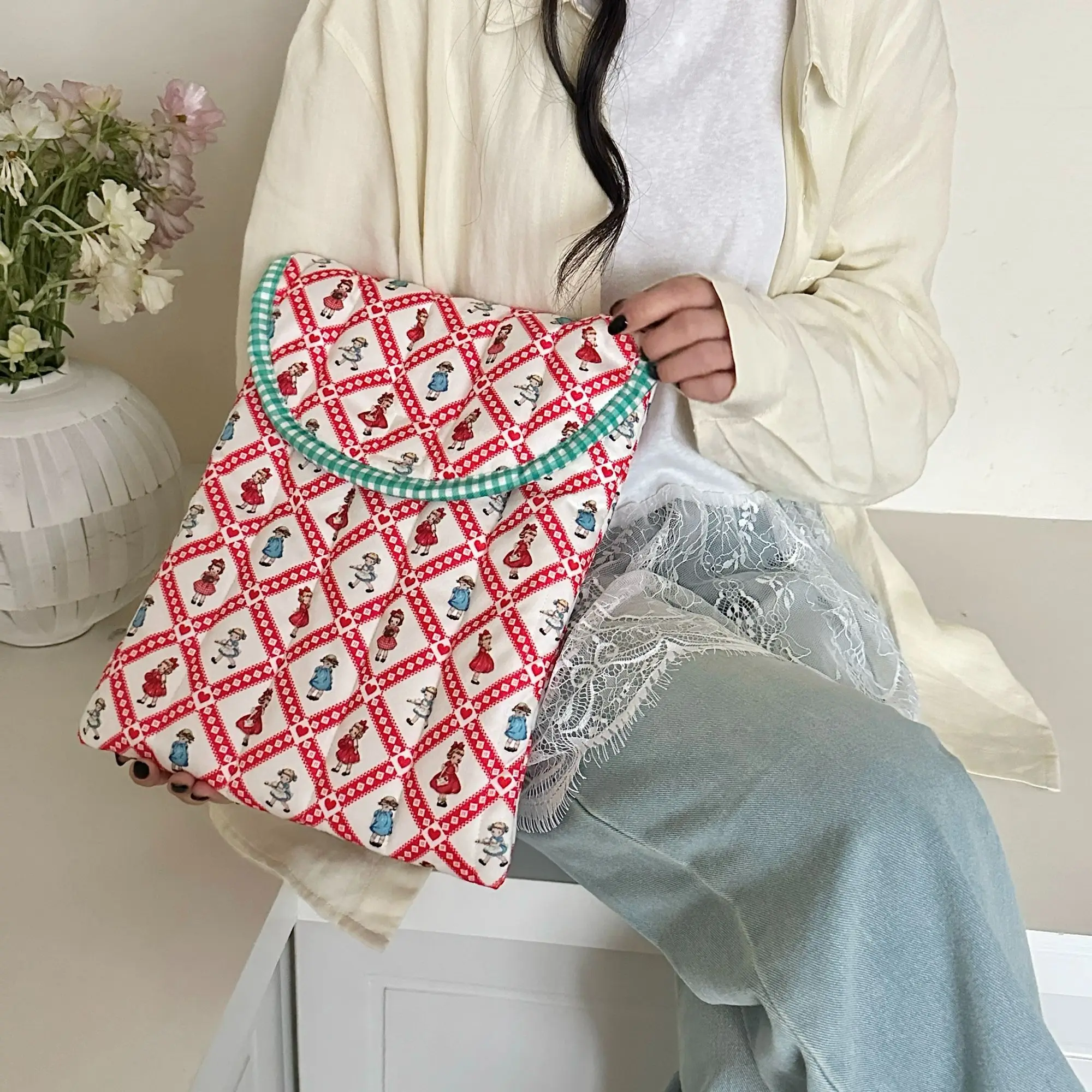 Ins لطيف الكرتون الماس مبطن حقيبة كمبيوتر محمول دفتر كم ماك بوك اير برو 13 14 15.6 بوصة للصدمات خفيفة الوزن حقيبة لابتوب #6