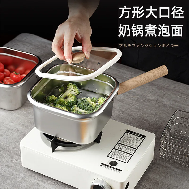 

Household Multipurpose 316 Stainless Steel Fryer - Square Pot with Filter Basket & Lid