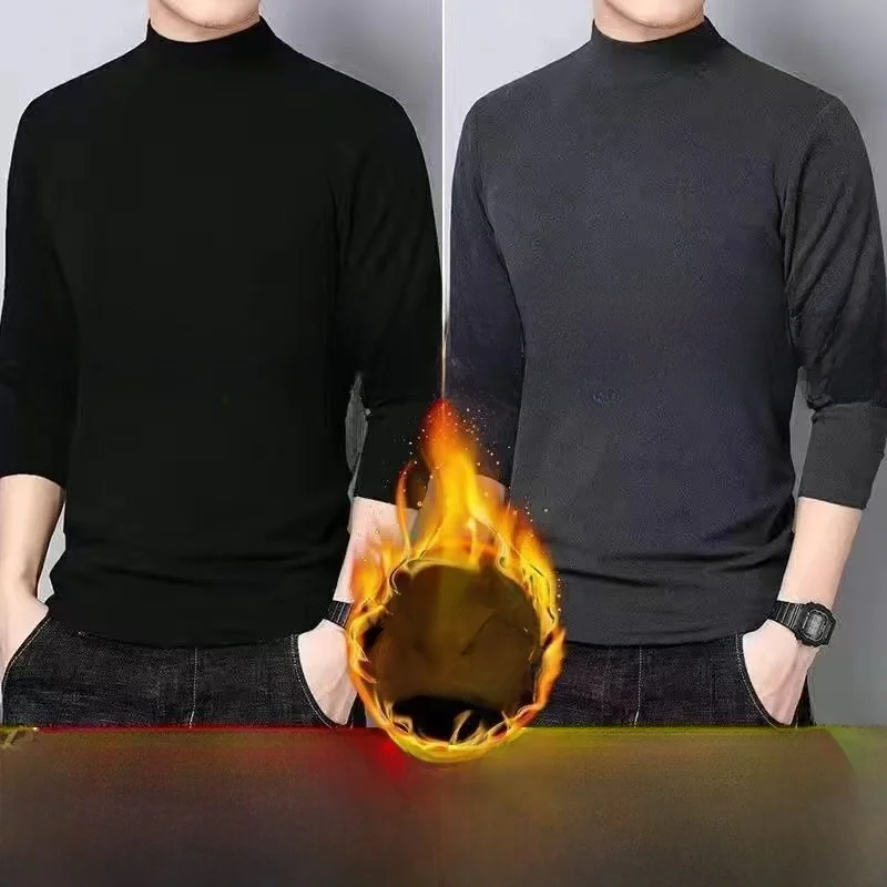 

Теплое двустороннее флисовое зимнее термобелье для мужчин среднего возраста, эластичное, базовый слой, стандартный крой