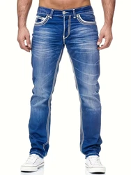 Hochwertige Slim Jeans Herren Casual Street Style einfarbige elastische Jeans für Herren hosen für Frühling, Sommer, Herbst und Winter