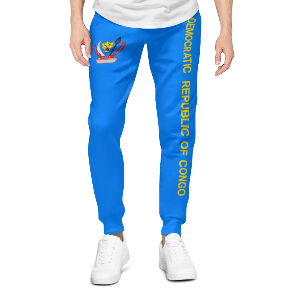 Mens Sweatpants Democratic Republic of Congo Pants with Pockets Joggers Soccer Football Sports Sweat With Drawstring