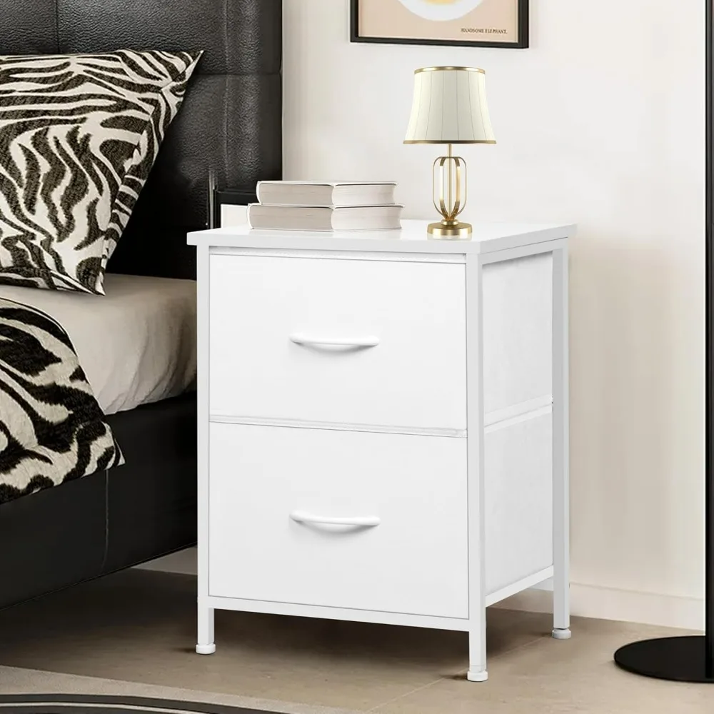 

Nightstand, Bedside Table with 2 Drawers, Small Kids Night Stand for Bedroom, Bed Side Table with Storage, Bedroom Furniture