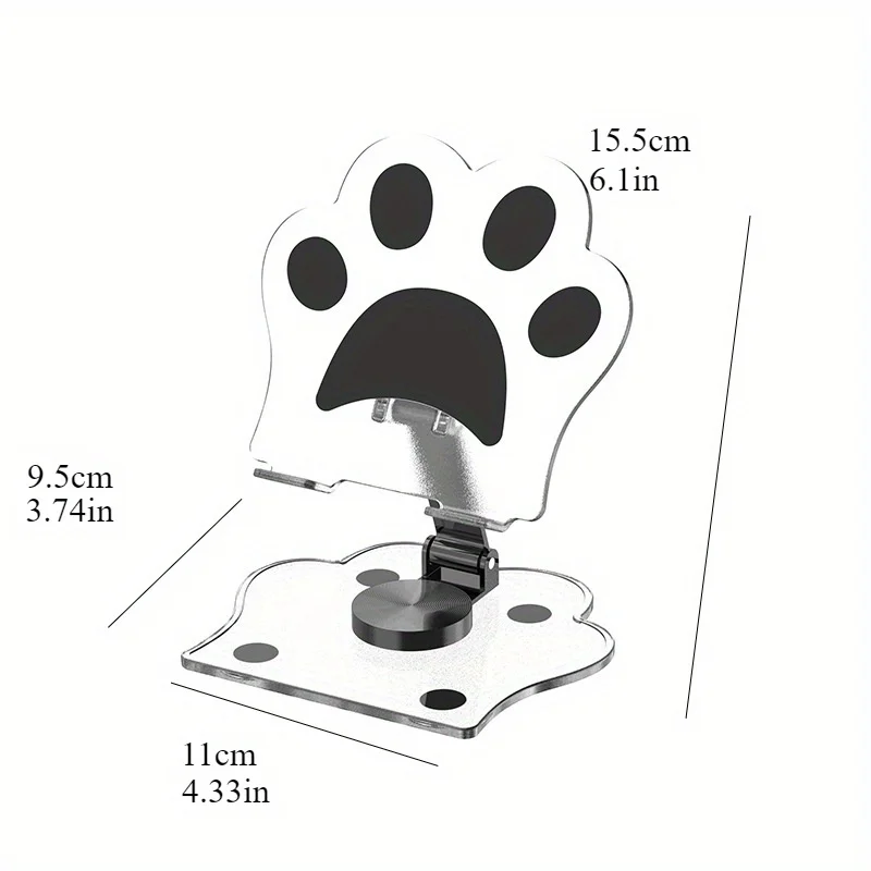 1PC Transparent Cute Mobile Phone Holder Desktop Tablet Stand For Home Use Suitable For Catching Up With Dramas And Watching TV