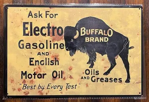 Buffalo Brand Electro Gasoline Vintage Novelty Metal Sign ; Wall Art
