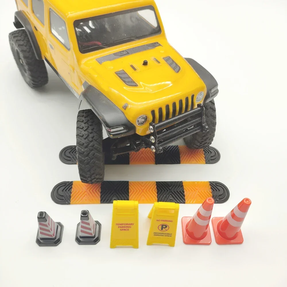 1/18 1/24 RC카 스피드범프 교통표지판 로드블록 장식 (TRX4M Axial SCX24 FCX24 1:18 1:24 RC 크롤러 자동차 부품용)