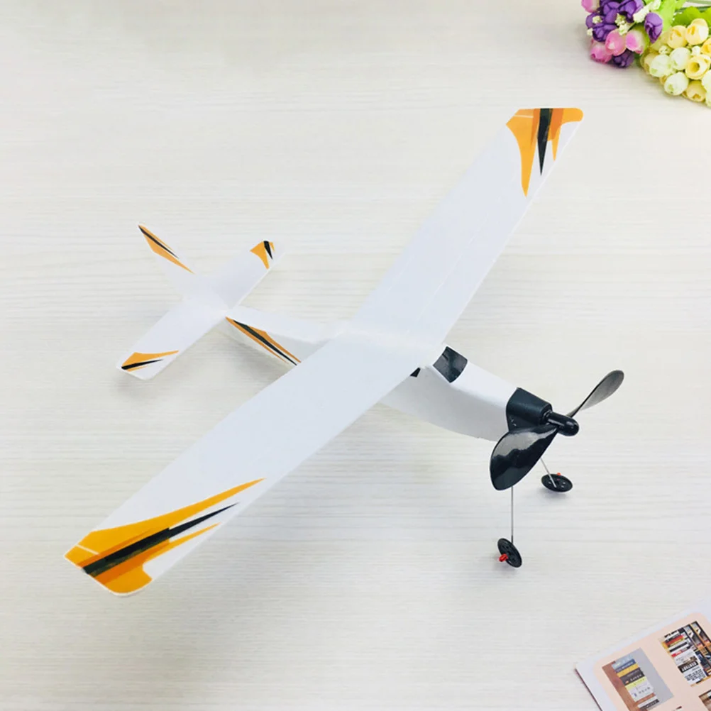 2 Pcs Glider Rubber Band Plane Child Toys Plastic Educational Assemble Aircraft