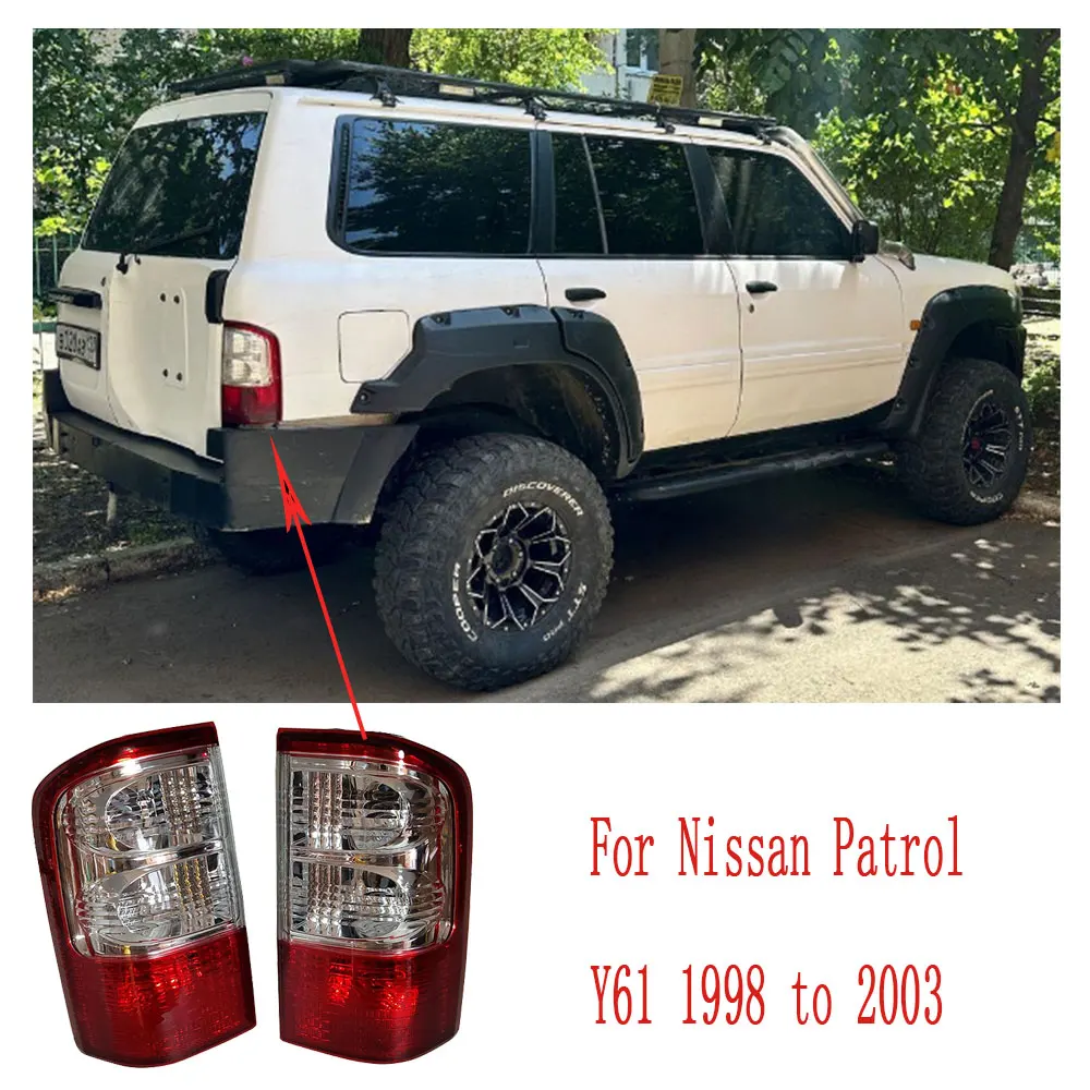 

A Pair Car Taillight Brake Light For Nissan Patrol Y61 1998 to 2003 26550-VC325 26555-VC325