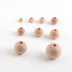 NANA 5-100pc Wooden Beads 8-30mm High Quality Beech Wood Accessories Diy Baby Teether Jewelry Making Customized Necklace For Kid