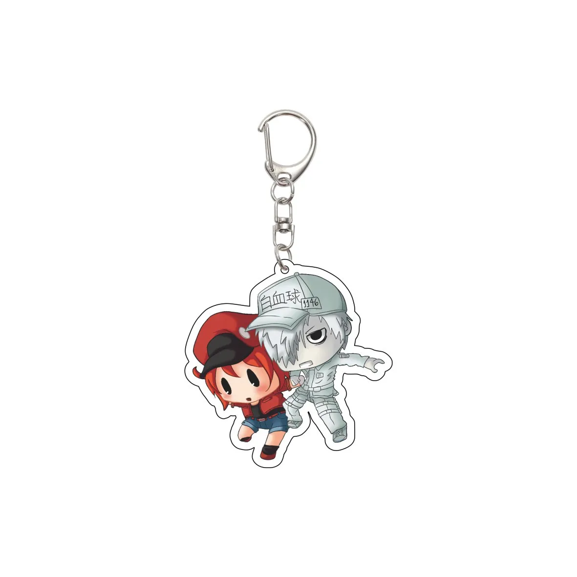 55MM Anime Cells at Work! KeychainWhite Blood Cell Red Blood Cell Platelet Macrophages Acrylic Keychain Christmas Gifts - view 3