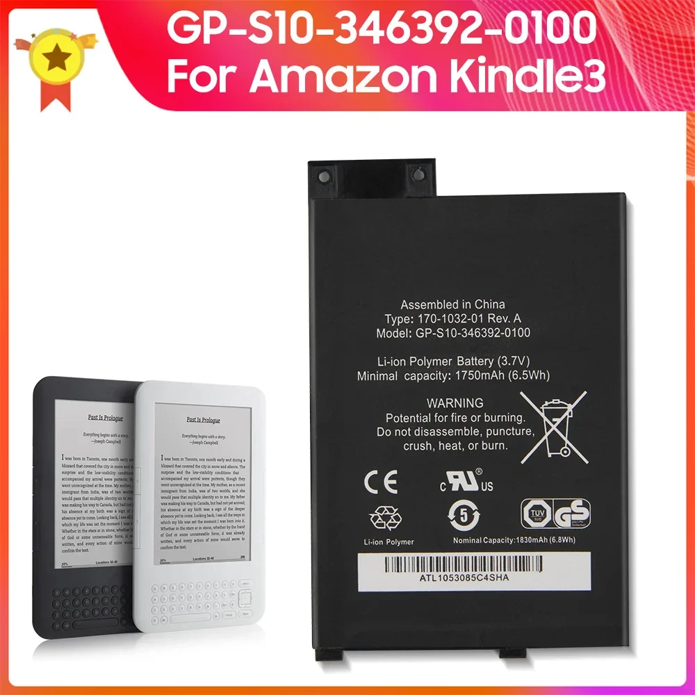 Replacement Battery GP-S10-346392-0100 For Amazon Kindle3 Kindle 3 S11GTSF01A D00901 High Quality Batteries 1750mAh With Tool