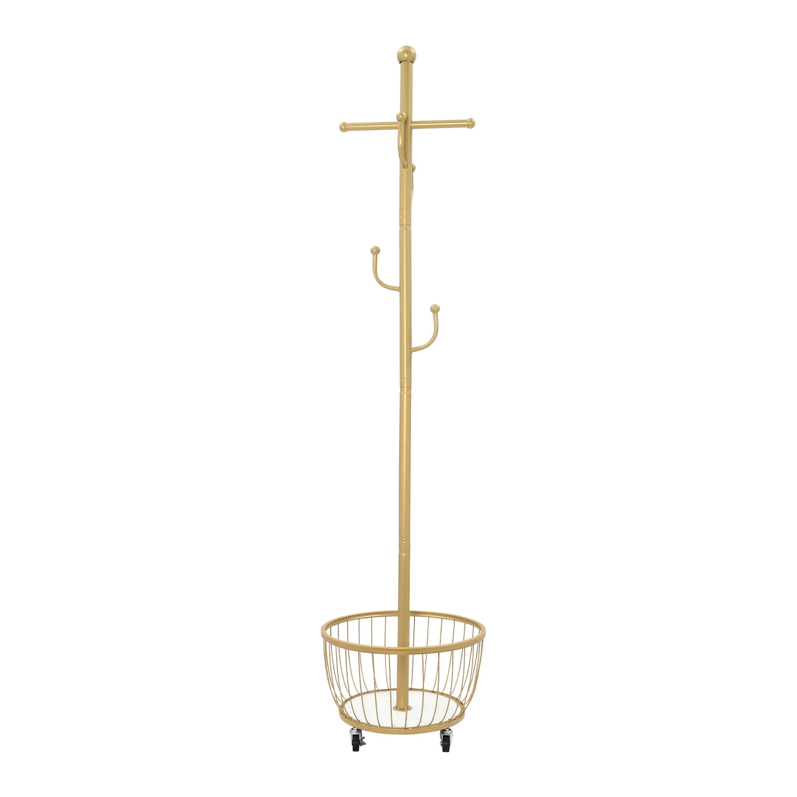Kapstok Entree Jas Hanger Stand Met Opbergmand Staande Kapstok Met Mobiel Wiel