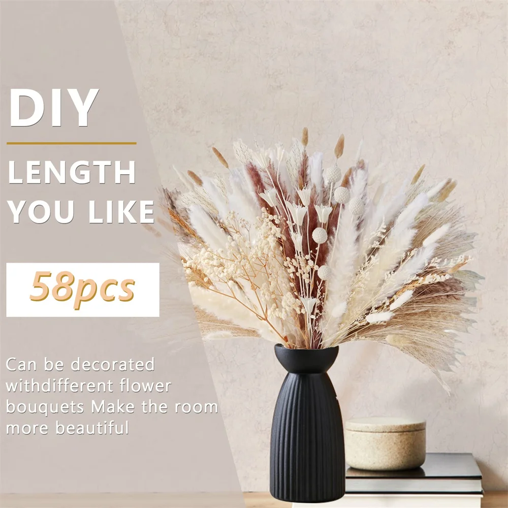 Natural Dried Pampas Grass Decor Artificial Pampas Grass Bouquet for Boho Wedding Party Home Table Decor Floral Arrangement