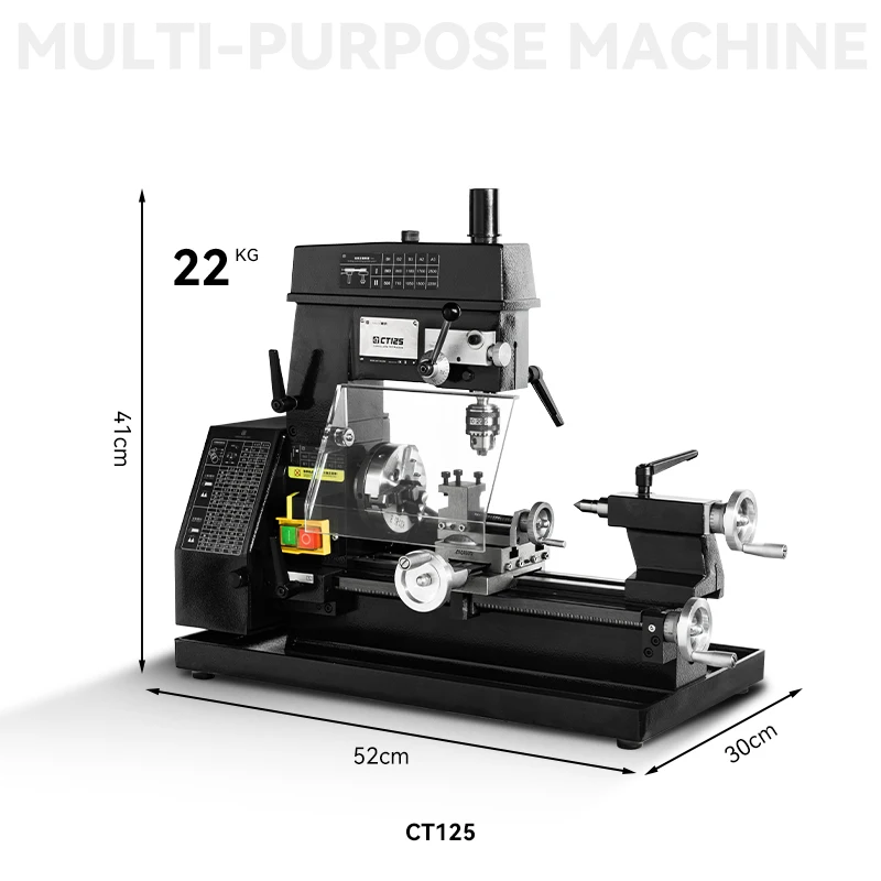آلة مخرطة الحفر الصغيرة CT125 مخرطة مطحنة كومبو AT125 للهواية وDIY مع سعر مبيعات المصنع