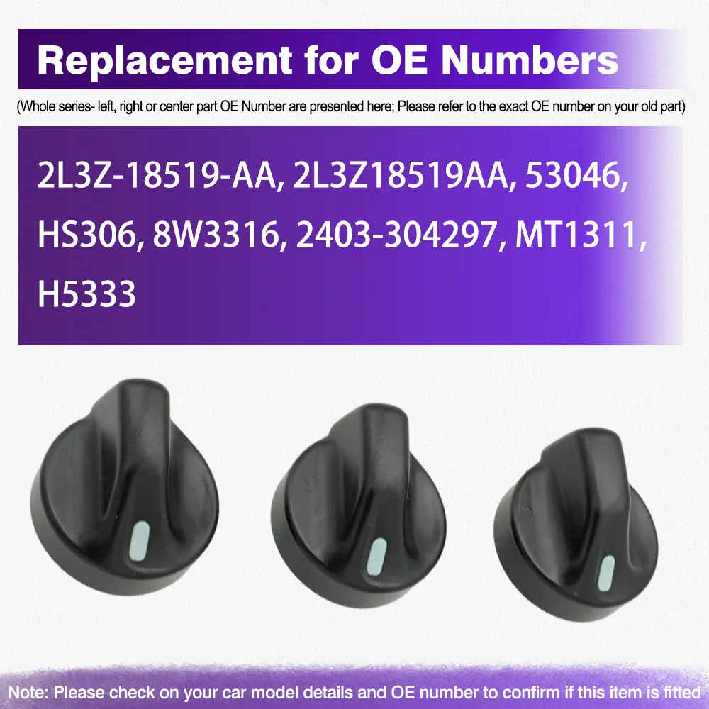 

3Pcs A/C Heater Control Switch Knob 2L3Z-18519-AA 2L3Z18519AA For For Ford Ranger Explorer Taurus F-150 F-250 Lincoln Mercury