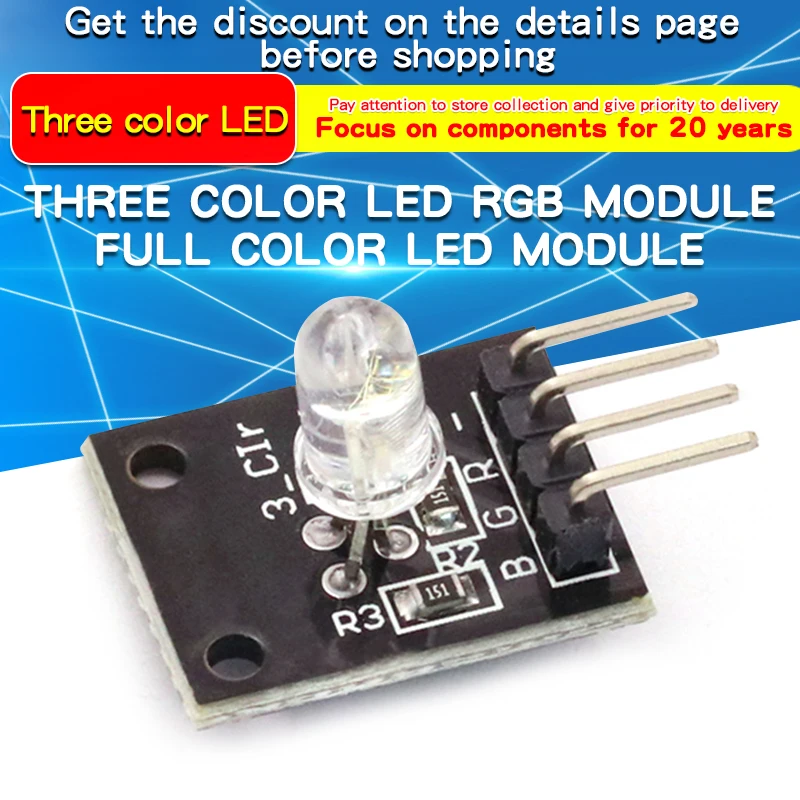 Módulo LED de tres colores, módulo RGB, módulo LED a todo Color