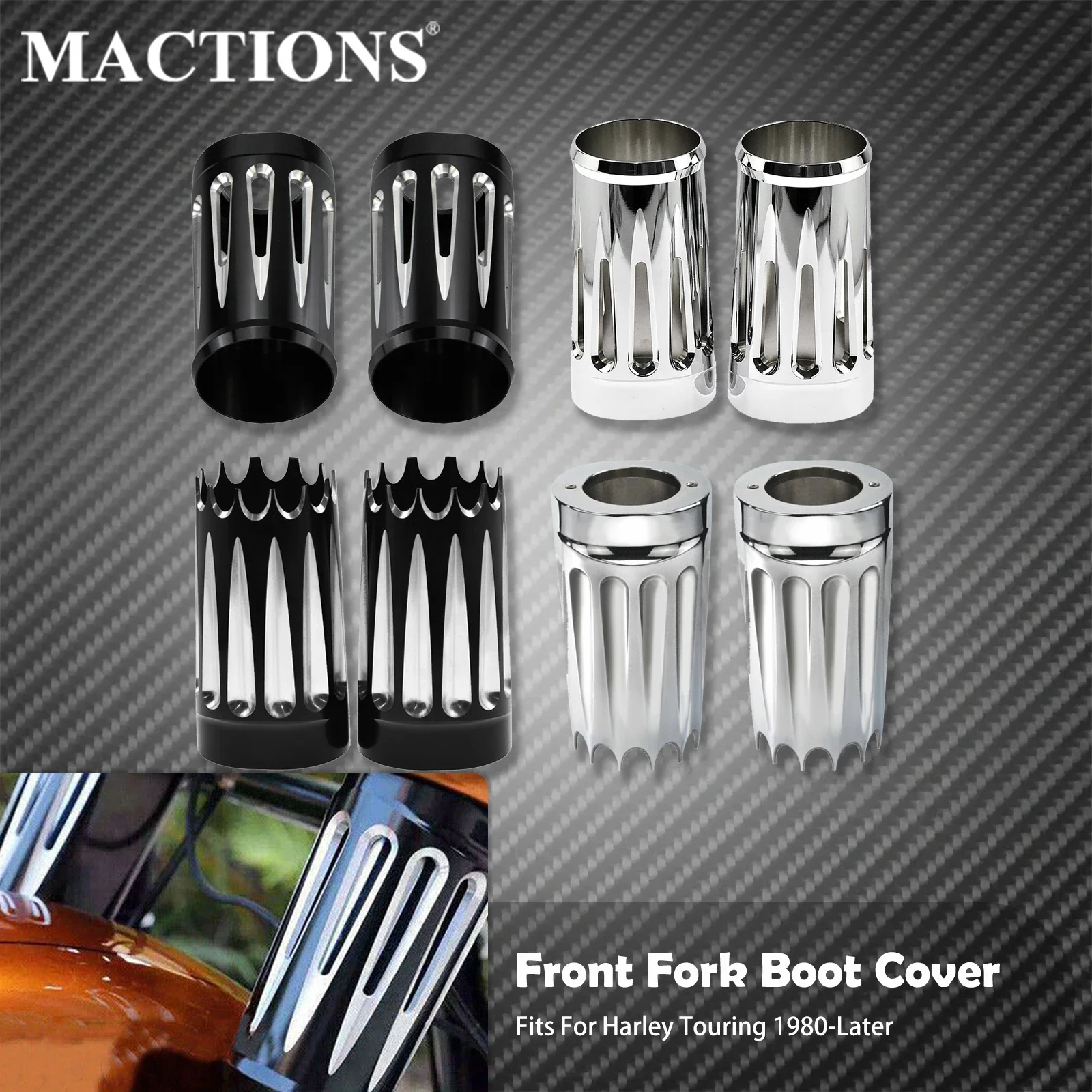 

Motorcycle Front Fork Boot Cover Absorber Shock Slider Bushings For Harley Touring Road King Electra Street Road Glide 1980-2024