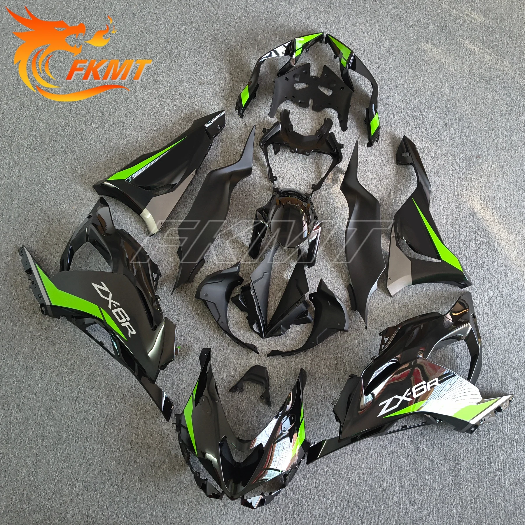 

ABS Fairing fits for KAWASAKI ZX-6R 2023 2024 2025 636-6R 2023 2024 2025 Year body fairing Gray black motorcycle housing